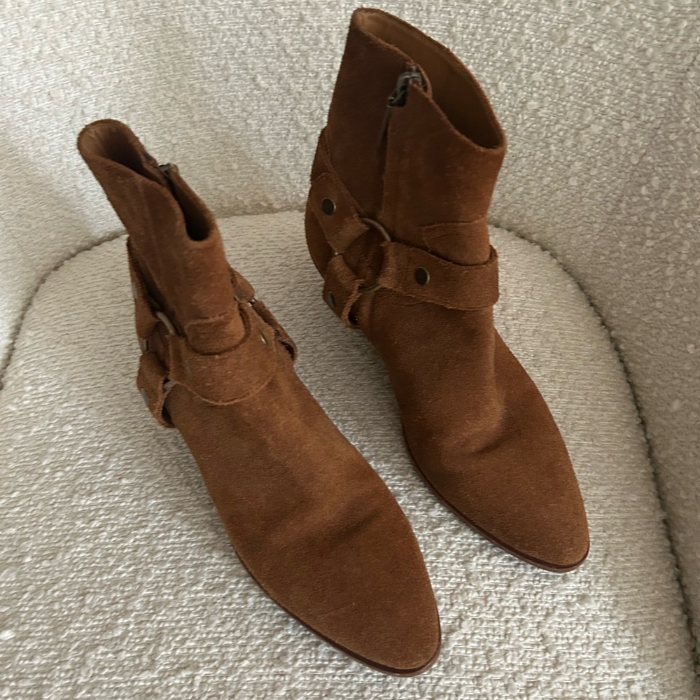 Saint Laurent suede harness booties 38.5 western - Picture 9 of 9